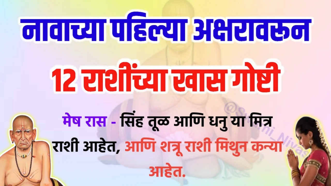 नावाच्या पहिल्या अक्षरावरून 12 राशींच्या खास गोष्टी…