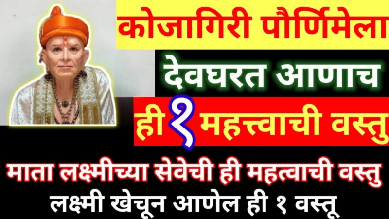 ज्यांना खरंच करोडपती व्हायचं असेल ते लोक कोजागिरी पौर्णिमेच्या दिवशी ही वस्तू घरी आणतील…