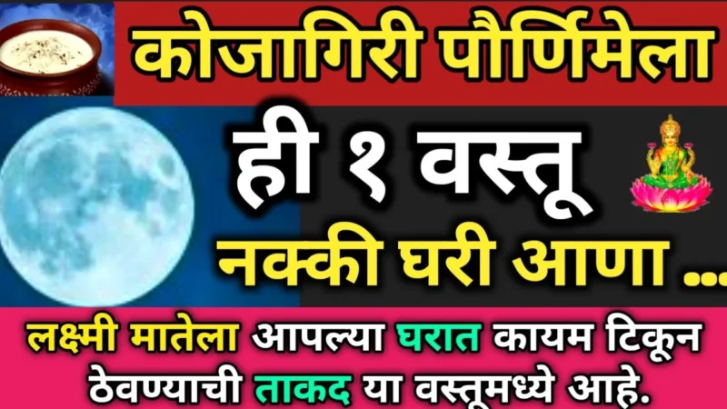 कोजागिरी पौर्णिमेच्या दिवशी घरी आणा ही वस्तू, नशीब चमकेल…